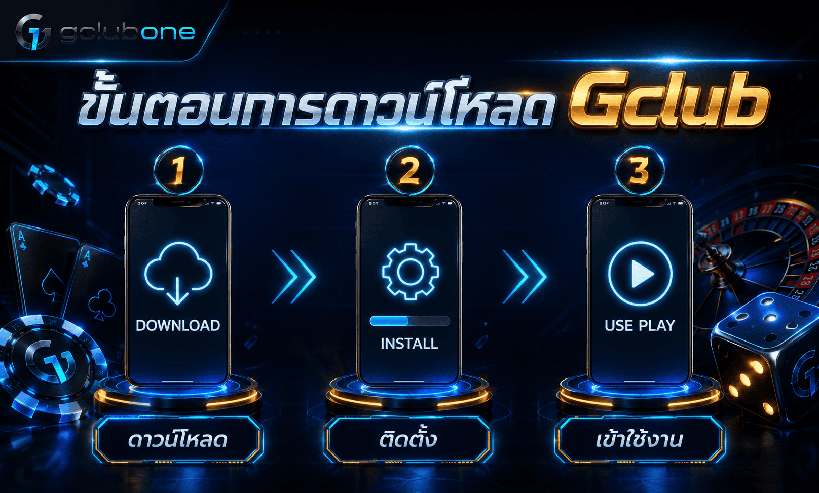 ขั้นตอน ดาวน์โหลด gclub
